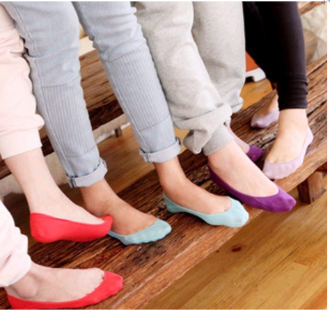 新款 女士韩国外贸原单防滑糖果色隐形船袜 袜子地摊批发