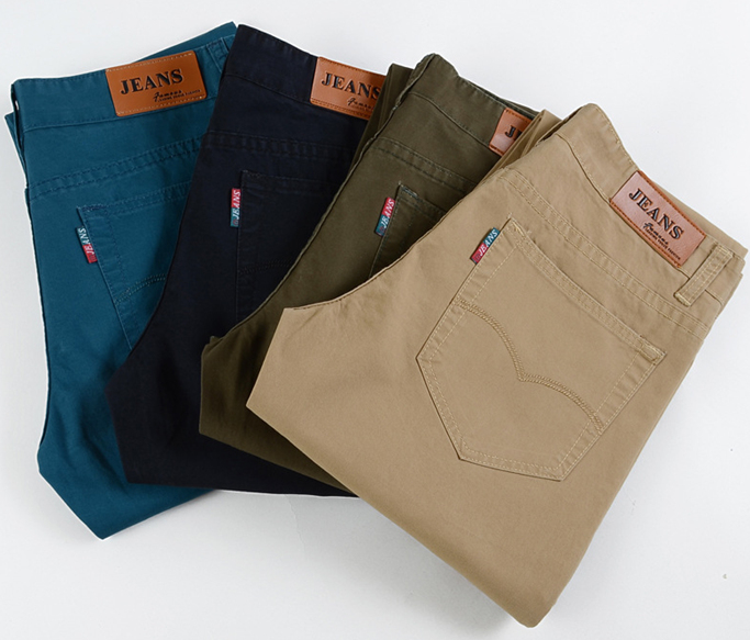 Men's casual pants, Korean-style slim-fit pure cotton men's pants, men's casual washed straight-leg pants, long pants