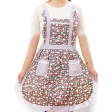 韩版时尚棉质做饭围裙 防污油厨房无袖围裙 奶茶店咖啡厅围裙