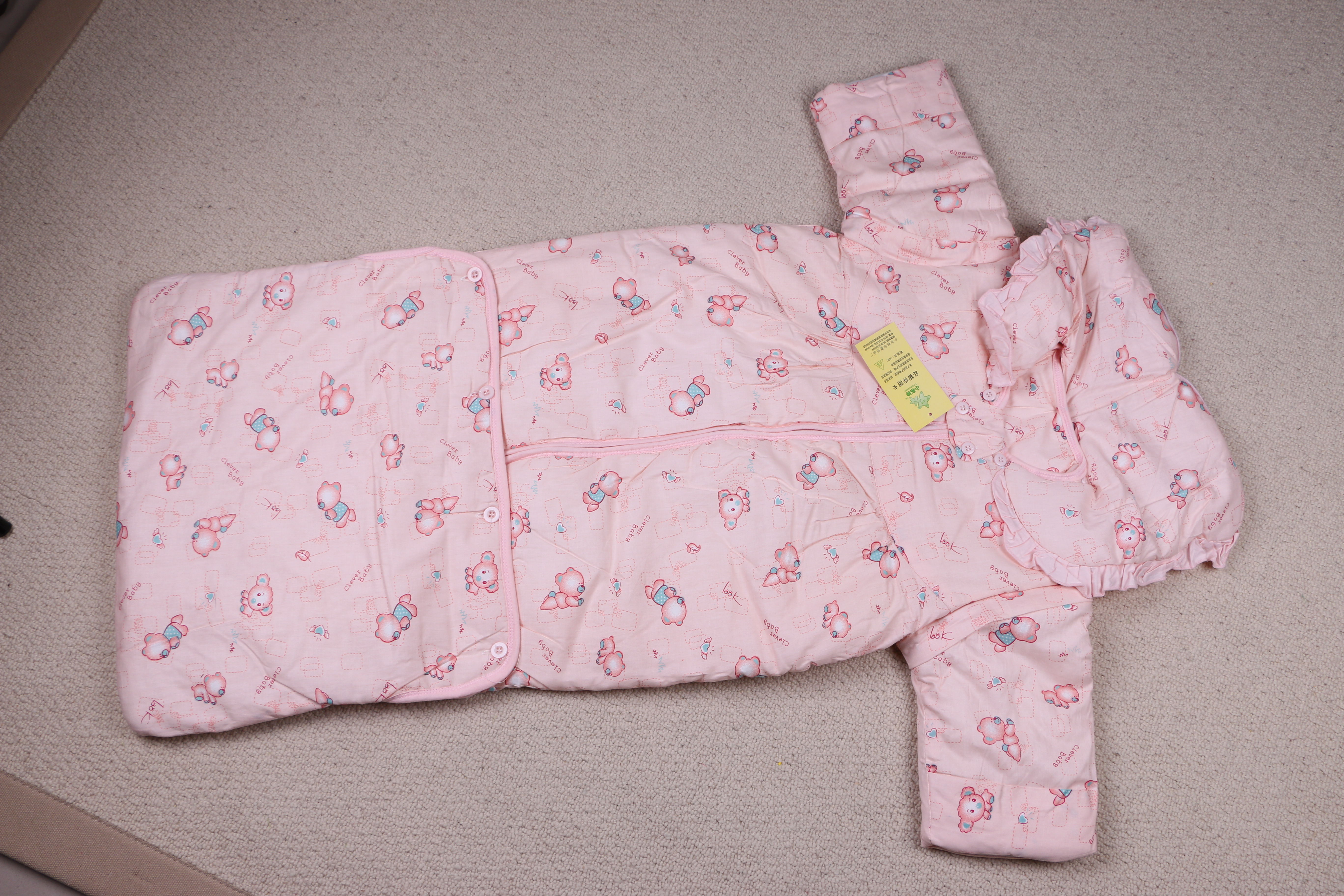 Baby Fall And Winter Cotton Sleeping Bag Pure Cotton Sleeveless Sleeper Bag Baby Supplies Specification drawing