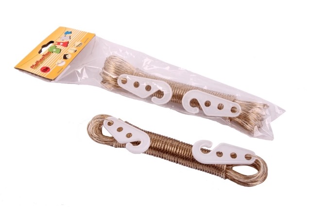 厂家直销PVC+2根钢丝捆扎绳20M含钩钢丝绳。3.0粗含钩产品图