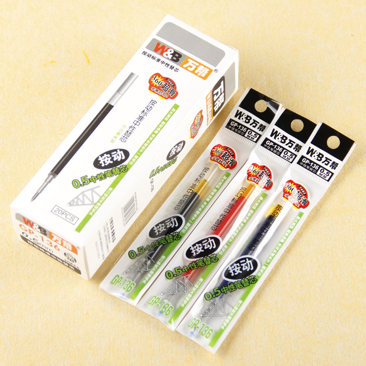 The 136-type office pen refills are replaced with standard ballpoint pen refills of 0.5mm