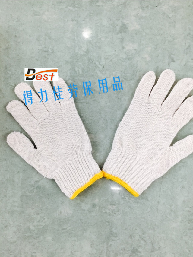 进口日本机器 600G漂白棉纱手套 劳保手套产品图