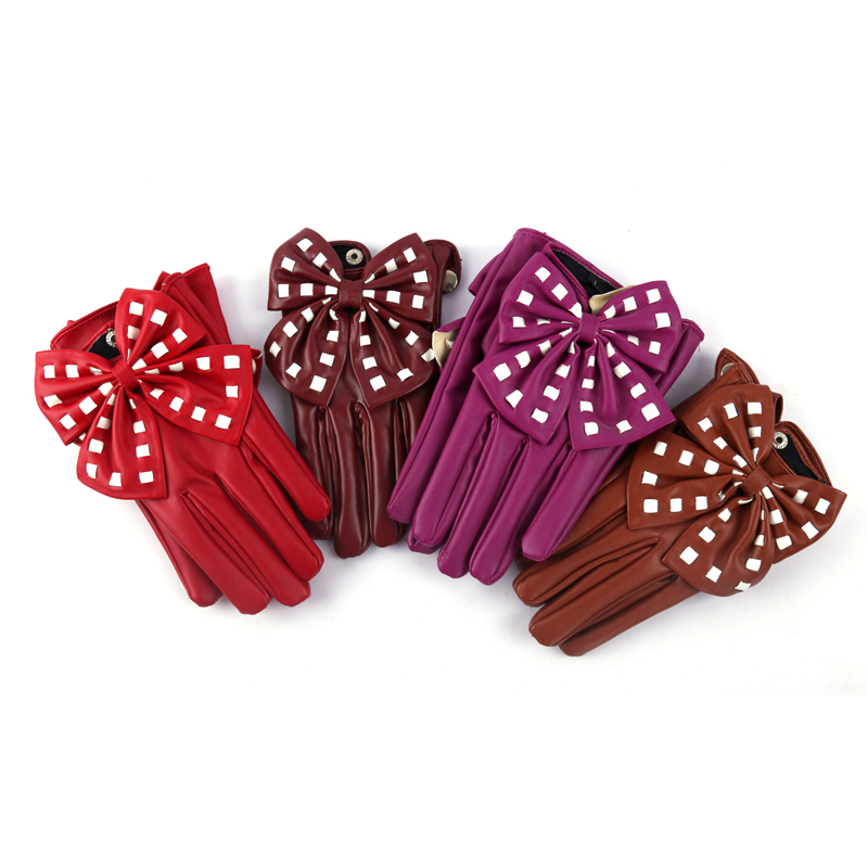 Fashion Short Willow Nail Big Bow Touch Screen Gloves Braid Women's Fashion Gloves N1 details Picture
