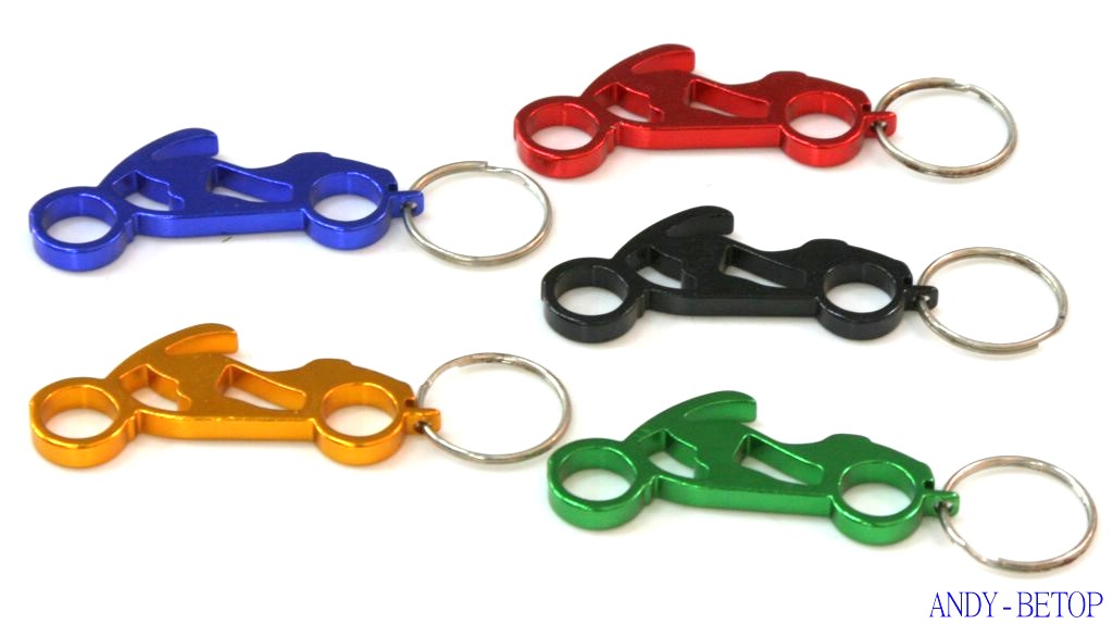 Pistol-Style Aluminum Alloy Bottle Opener Keychain - Front View