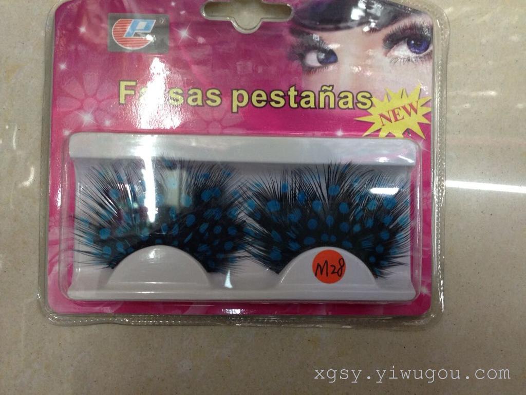 Exaggerated feather false eyelashes specially designed for stage performances Specification image