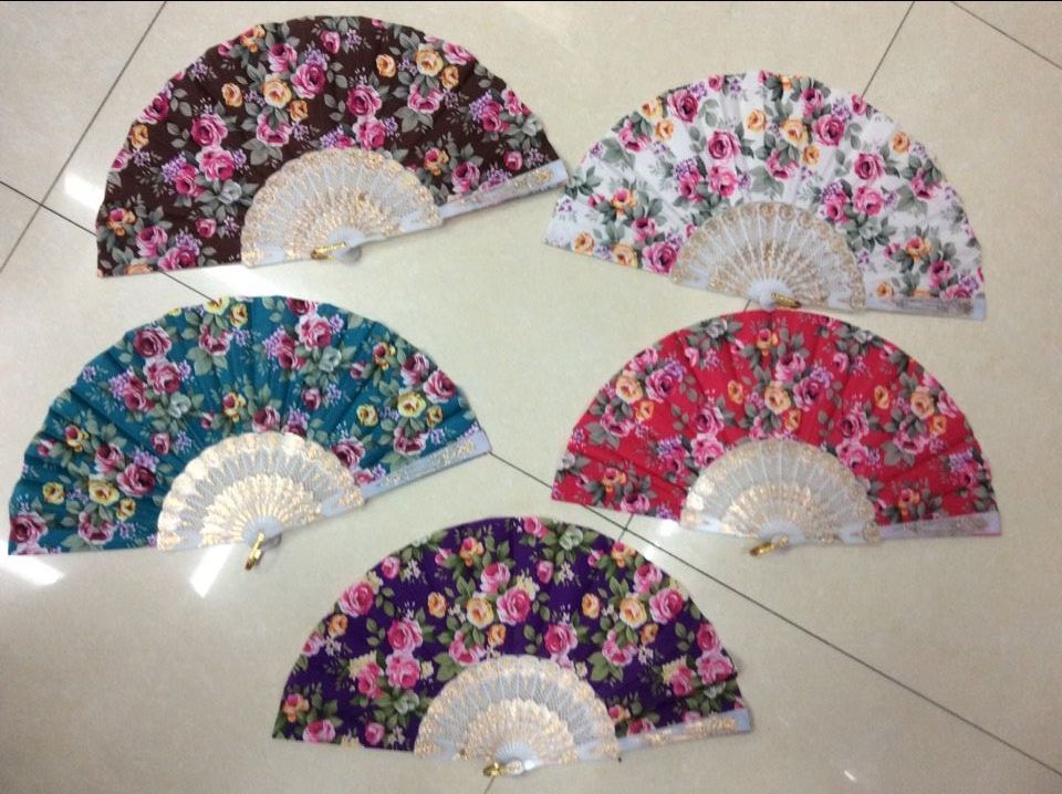 塑料玫瑰折扇子