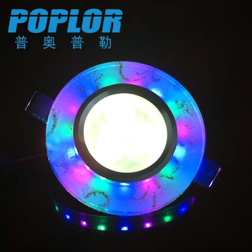 3W LED水晶天花灯侧发光IC恒流车铝LED筒灯