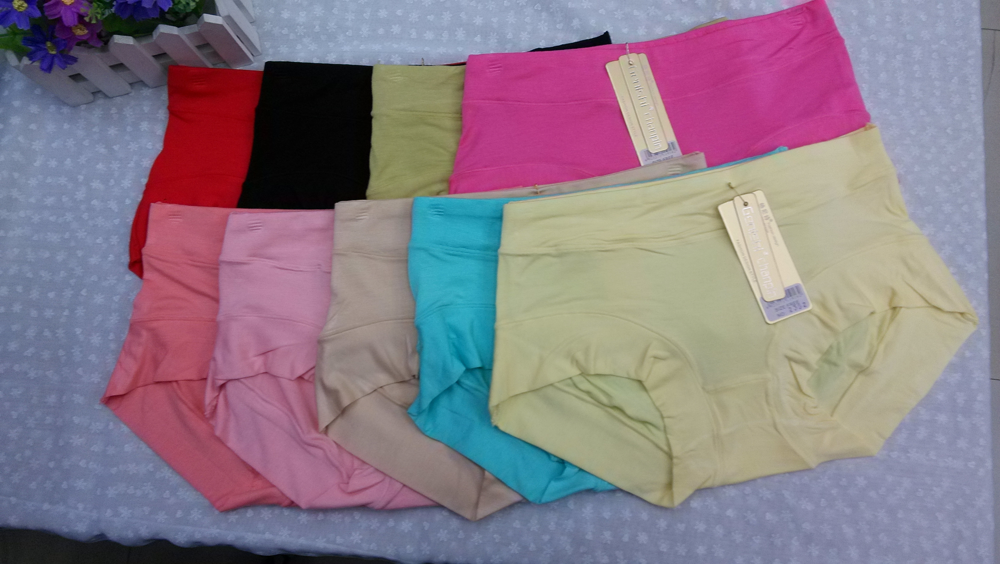 Pure cotton mid - waist plain cotton women's underwear. Cute girl cotton fabric briefs 2352 thumbnail