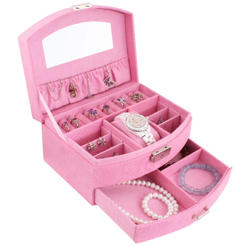 Guanyu sweet flannelette fan-shaped make-up box jewelry storage box