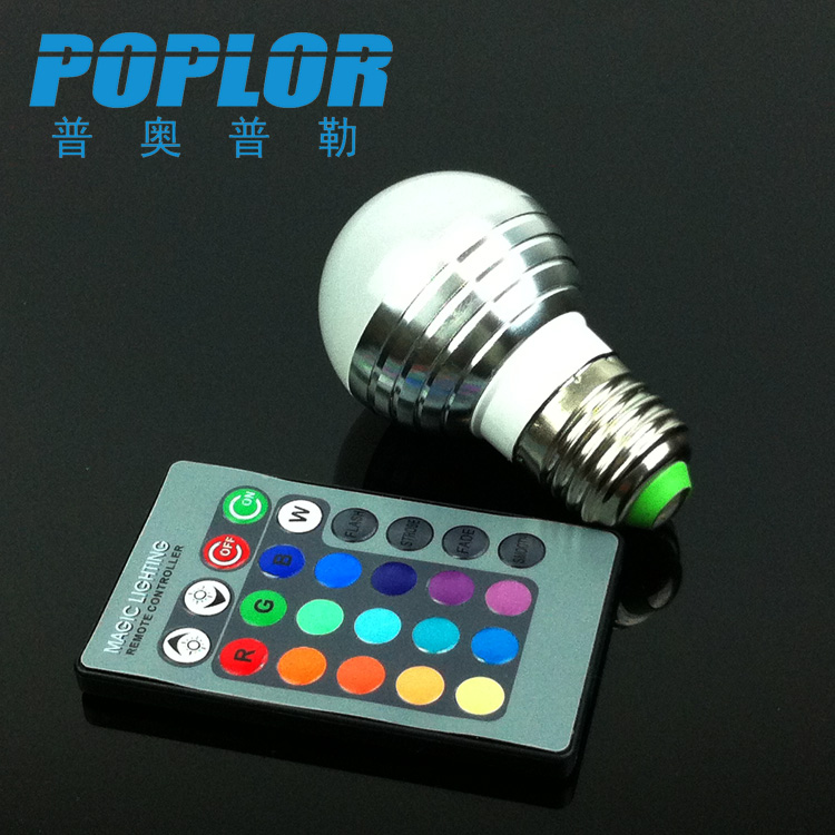 3W RGB color remote control LED bulb intelligent energy-saving lamp LED remote control bulb