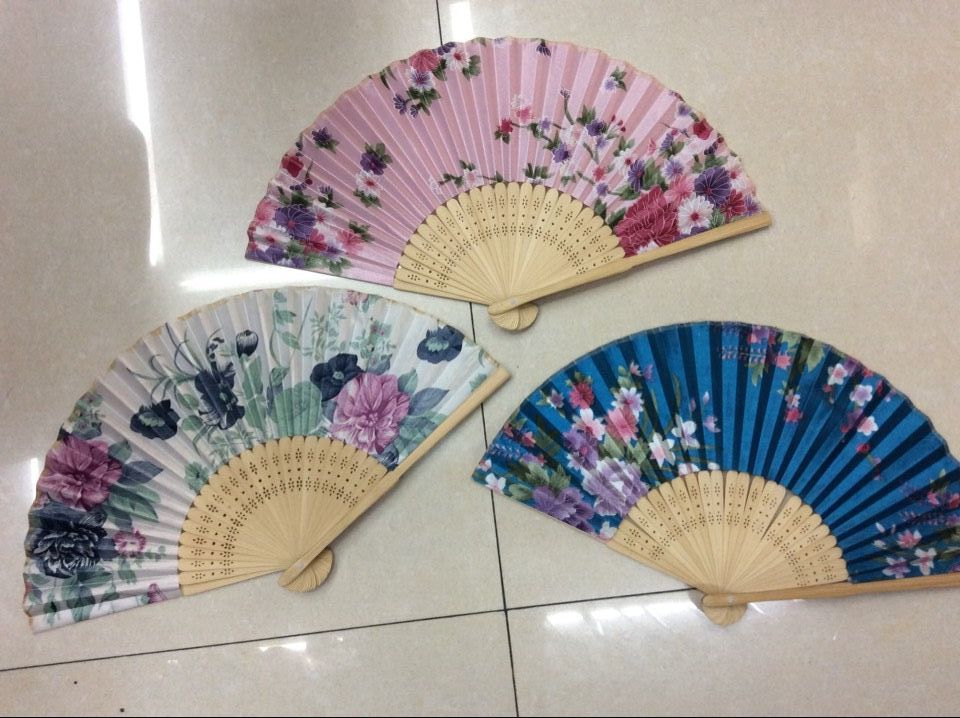 竹子色丁布扇子