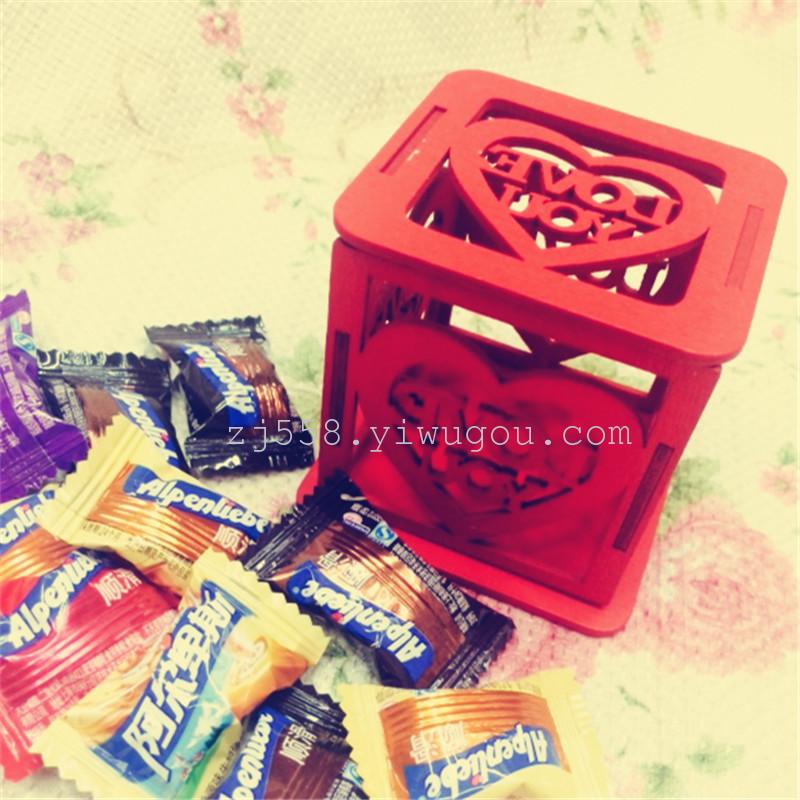 创意中国风激光雕刻木质LOVE喜糖盒子婚庆用品糖果盒包邮图