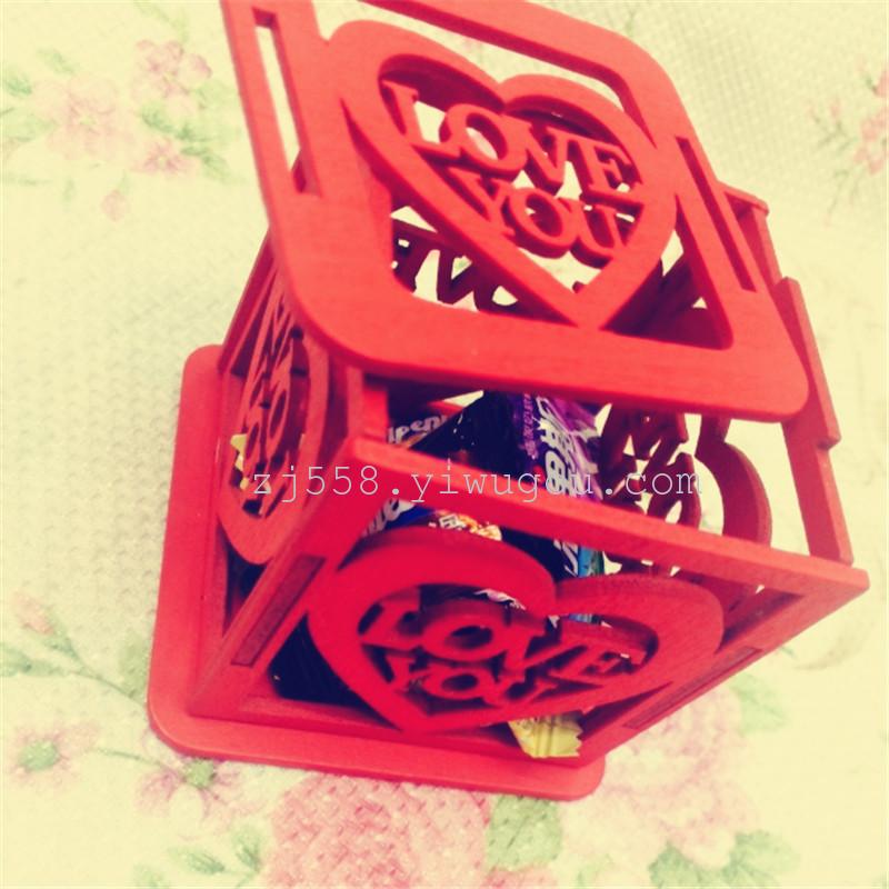 创意中国风激光雕刻木质LOVE喜糖盒子婚庆用品糖果盒包邮产品图