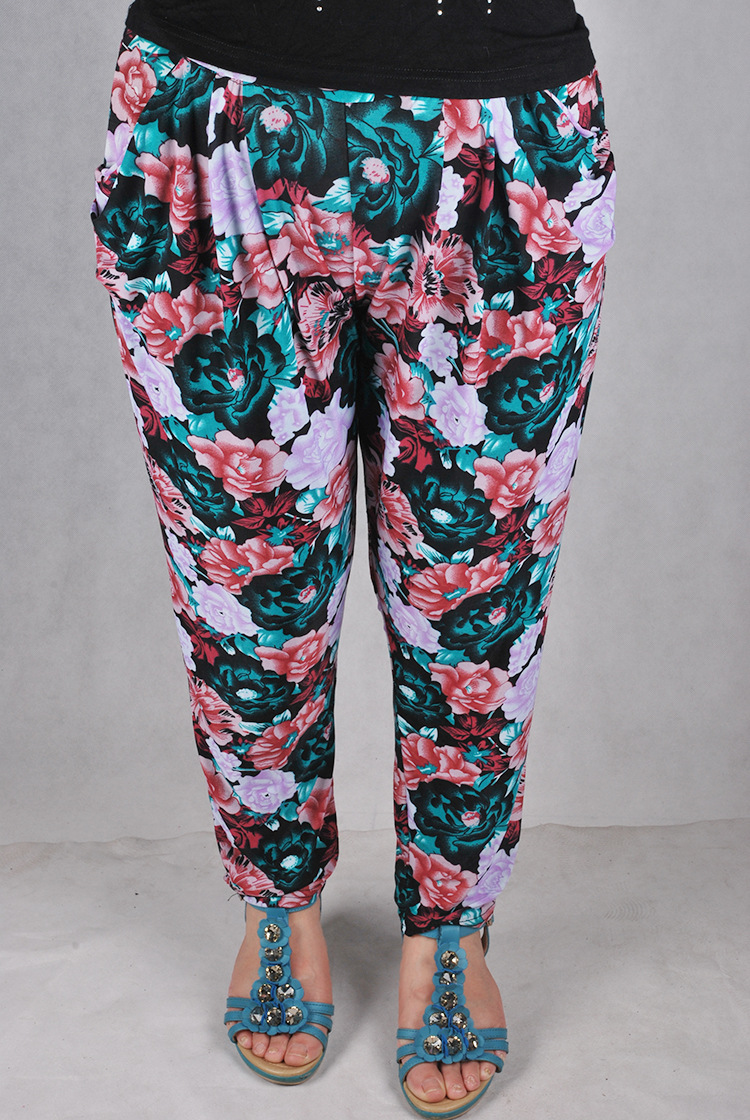 九分哈伦裤中老年大码女装时尚冰丝妈妈装批发地摊货源细节图