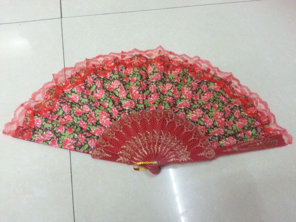 塑料花边 小碎花 折扇产品图