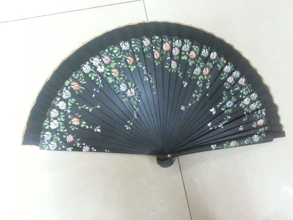 单面木头手绘折扇