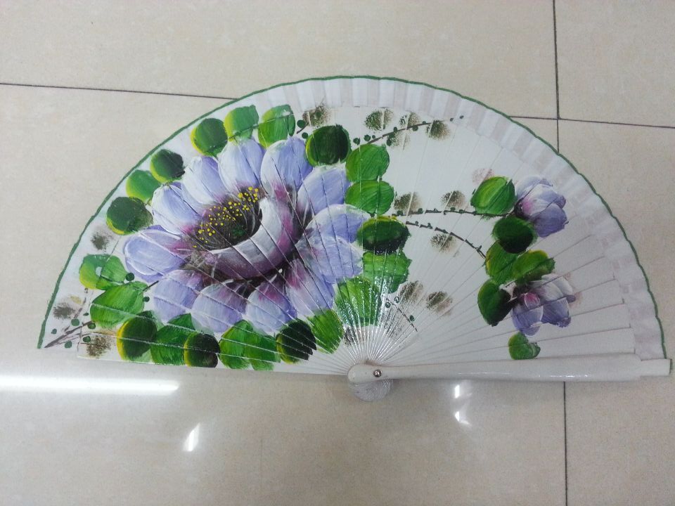单面木头手绘折扇