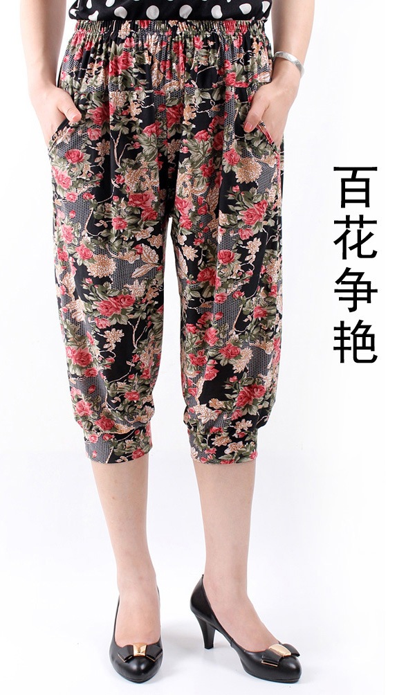 灯笼裤七分中老年女装妈妈裤批妈妈装地摊货源细节图