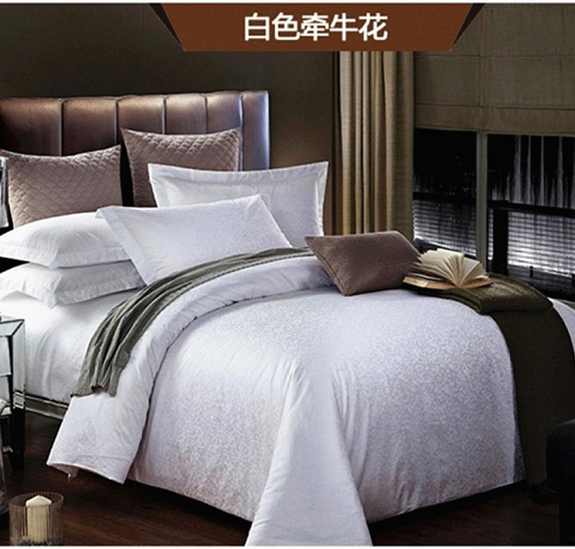 Chenglong Hotel Supplies, guest room bedding, Five-star bedding, brocade jacquard pure cotton bedding