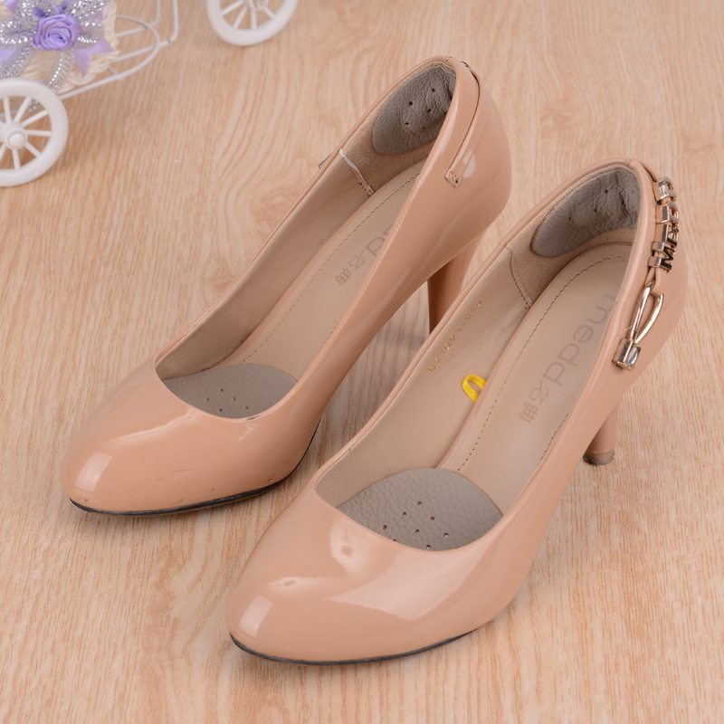 Anti-Friction And Anti-Slip Front Sole Pad + Leather Insole On Back Heel Cowhide Set Insole details Picture