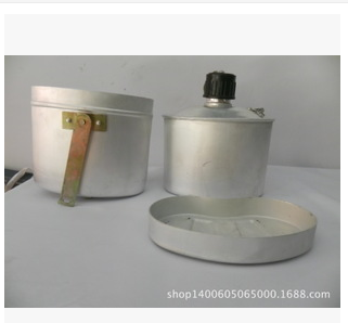 正品78式多功能 老式铝制 便携饭盒水壶细节图