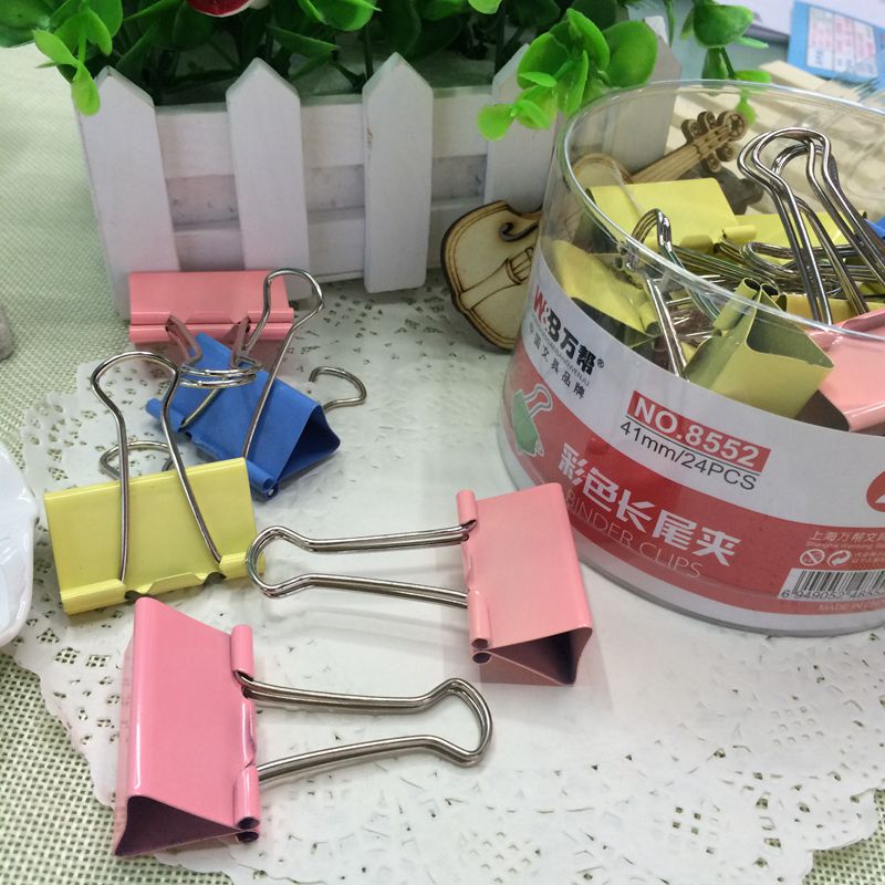 8552 color long tail ticket clip steel clip, 41mm Application Scenario