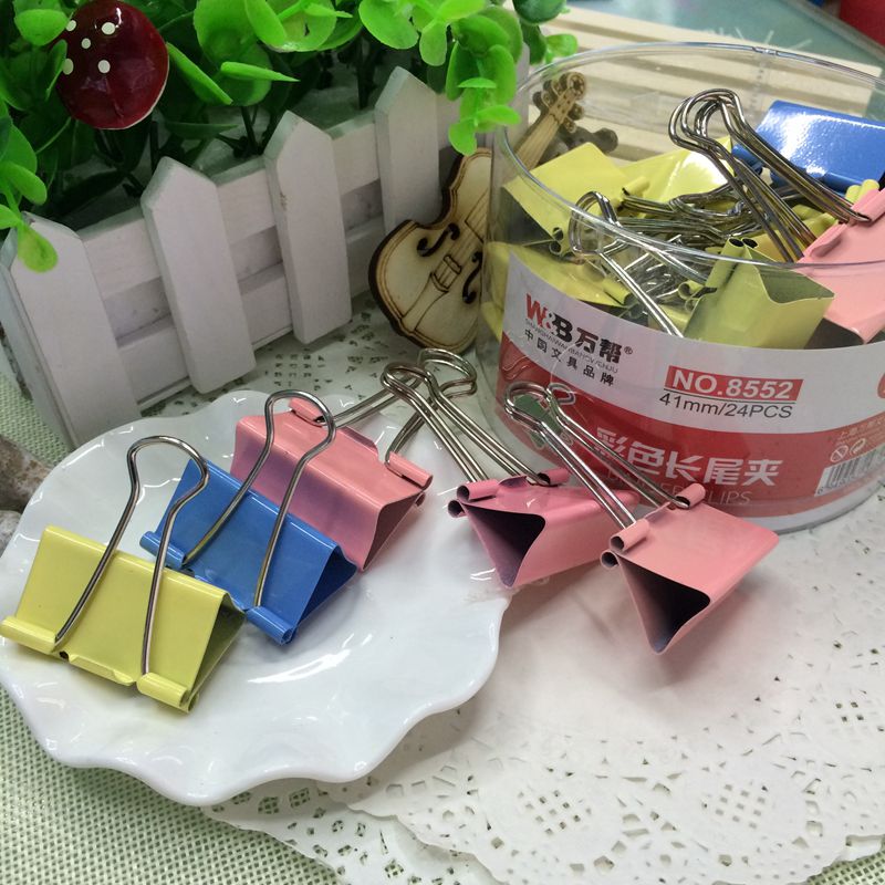8552 color long tail ticket clip steel clip, 41mm details Picture