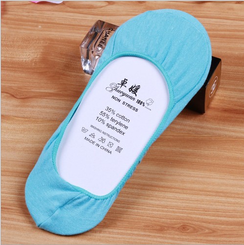 纯棉窄边船袜 浅口隐形袜 糖果色防滑地板袜产品图