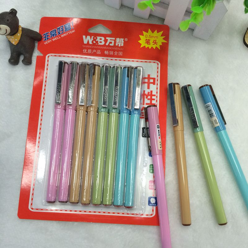 万帮3592吸卡装学生中性笔卡通笔 0.5mm细节图
