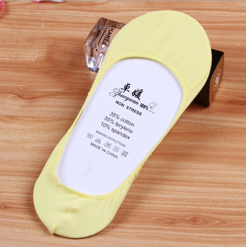 纯棉窄边船袜 浅口隐形袜 糖果色防滑地板袜细节图