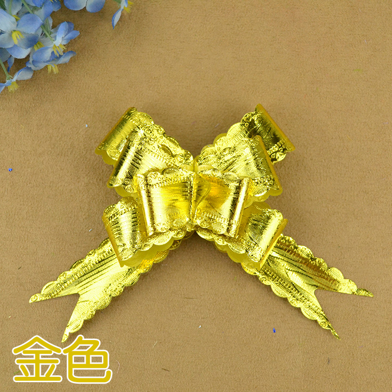 【厂家直销】3CM花边贴合手拉花 圣诞礼品包装金银多色拉花细节图