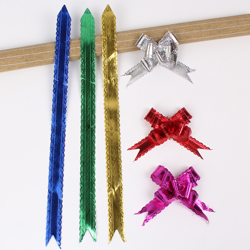 【厂家直销】3CM花边贴合手拉花 圣诞礼品包装金银多色拉花产品图