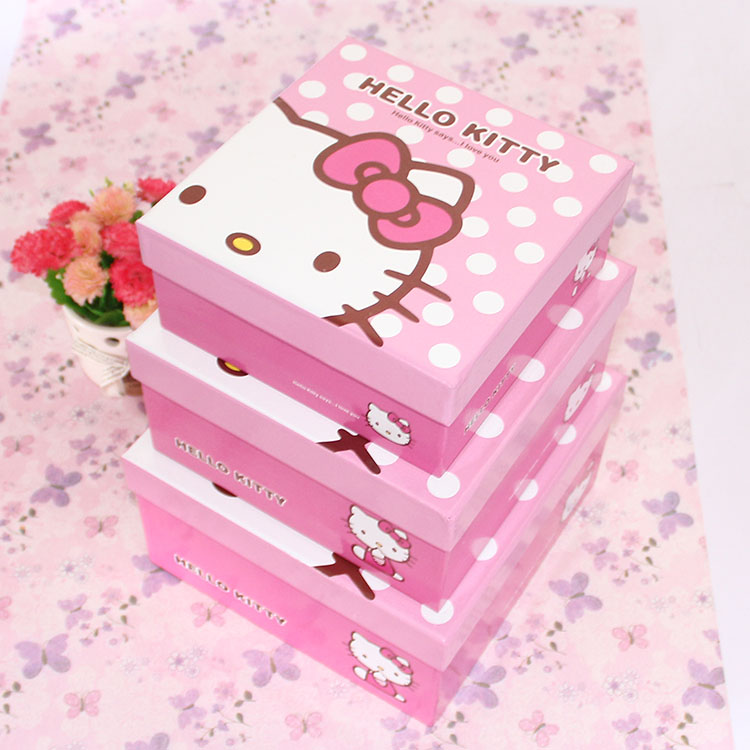 批发定制韩版正方形三件套礼品包装盒 童装礼盒