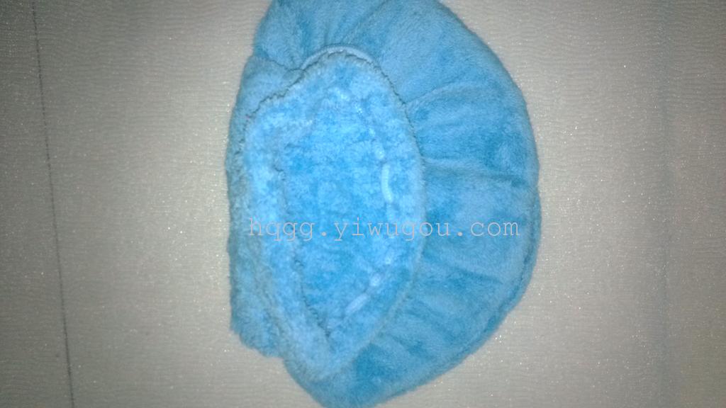 珊瑚绒加厚浴帽，颜色混装产品图