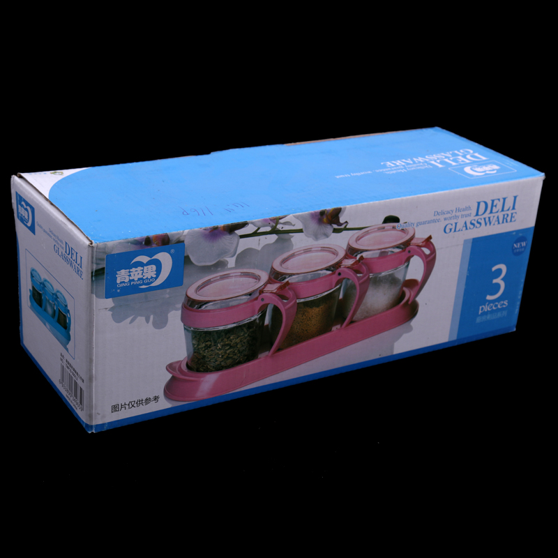 厂家直销批发时尚环保2021新款新型耐用耐脏3装调味瓶调味盒调味罐厨房用品TWP10-300/L3