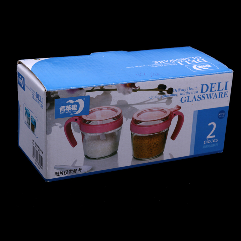 厂家直销批发时尚环保2021新款新型耐用耐脏青苹果玻璃调味瓶调味盒调味罐厨房TWP10-300/L2