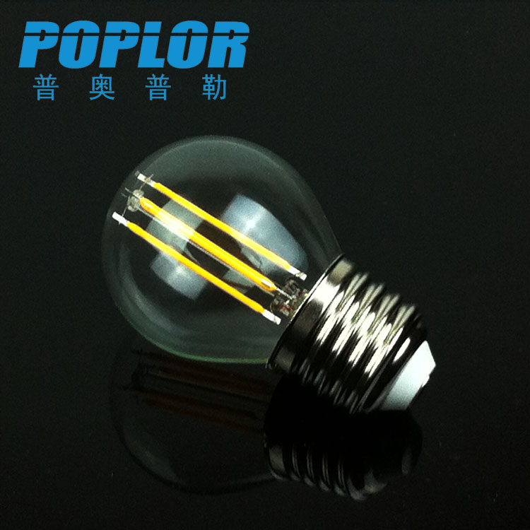 LED filament light LED bulb light 4/6W Round bulb G45 Glass cover E27/B22