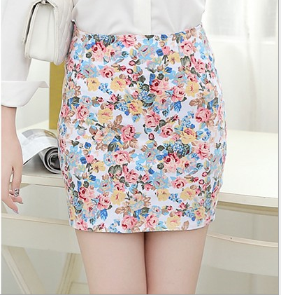 Wholesale of summer half-length floral skirts and body-hugging skirts Specification image