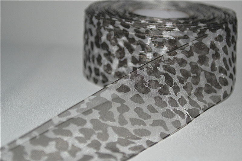 厂家现货供应2.5cm罗纹带印动物纹、豹纹宠物带，可来样订做产品图