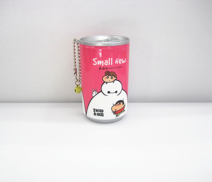 2015新款大白卡通系列30片罐装迷你可乐抽取式湿巾产品图