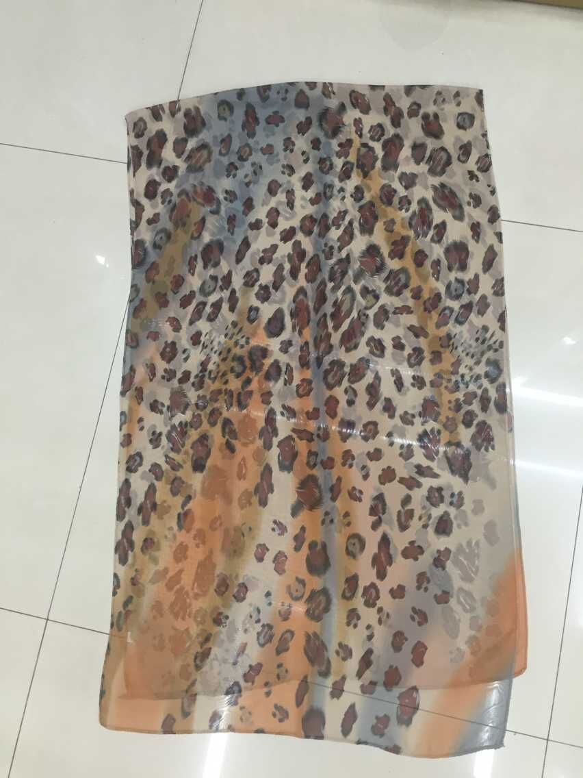 Leopard Print Chiffon Scarf