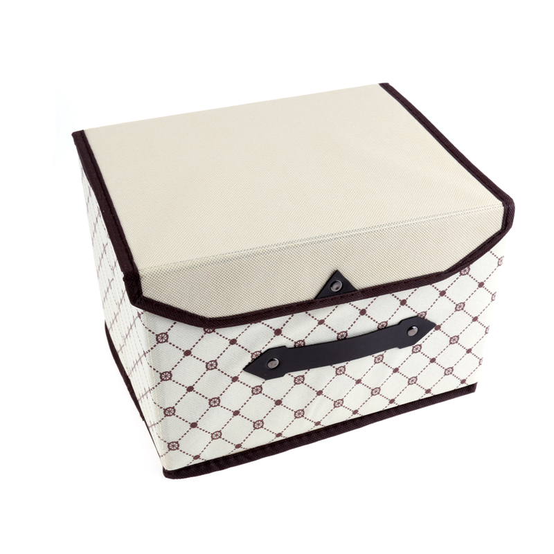 平角盖三件套扣箱收纳盒格子收纳盒布艺收纳箱G-3