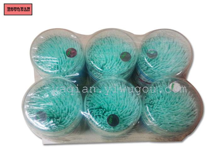 Middle and high grade plastic toothpick with brush stick brush head non-slip oral care three colors can be mixed thumbnail