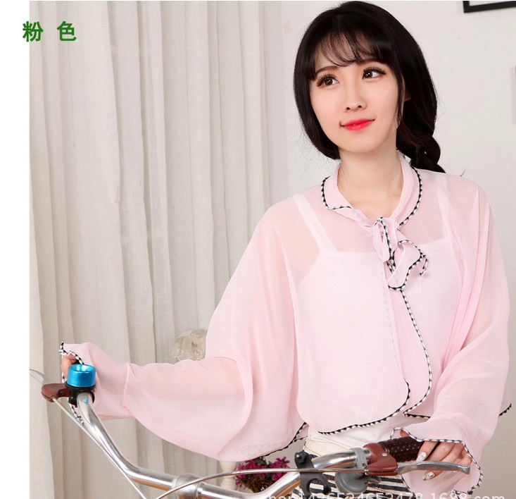 电动车防晒披肩 骑车开车长袖防晒衣服 女防紫外线遮阳披肩