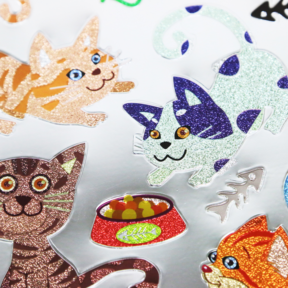 压纹镭射贴纸 卡通贴纸 粘贴饰品 趣味玩具 YYS细节图