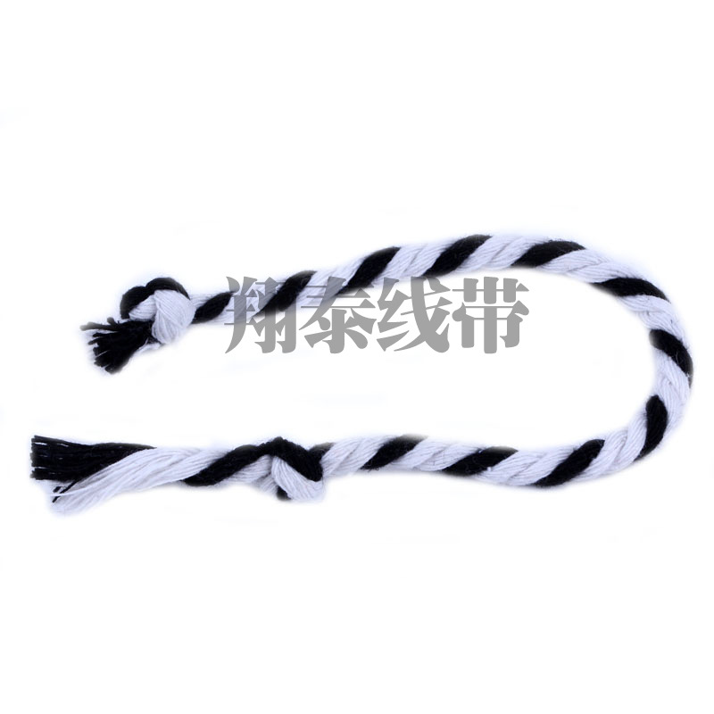 义乌厂家直销三色三股绳黑白搭配棉绳多款颜色搭配5mm