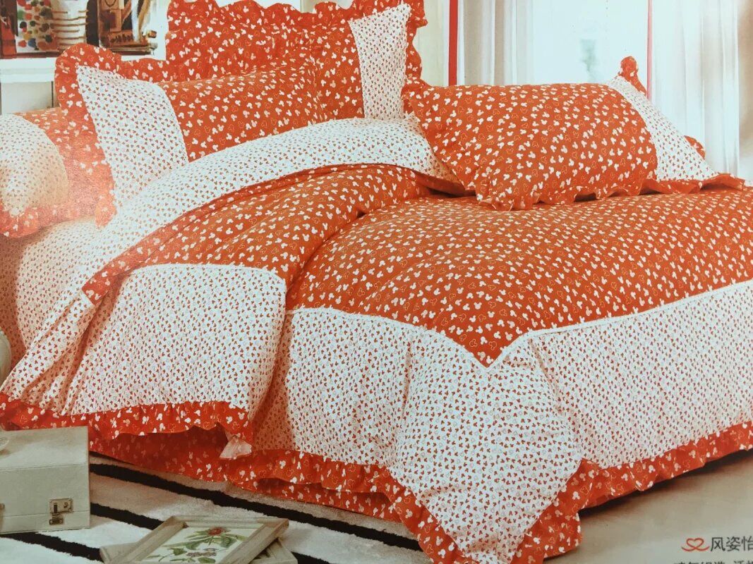 Cute home textile Korean princess country style four-piece set