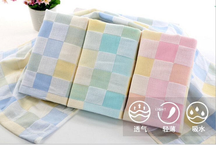 婴幼儿双层纯棉彩色方格纱布25*50 爆款产品图