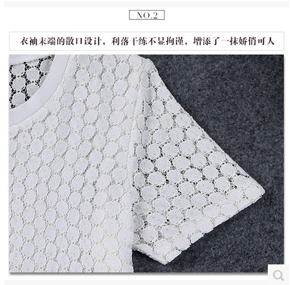 新款气质蕾丝衫中长款韩版网纱裙套装裙 details Picture
